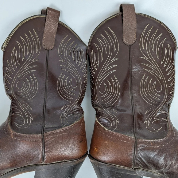 Laredo Vintage Mens 10 D Leather Western Cowboy Boots  Pointed Toe Embroidered - Picture 10 of 16